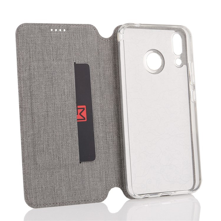 VILI DMX Cross Texture Card Slot Leather Stand Cover for Asus Zenfone 5Z ZS620KL/5 ZE620KL - Grey