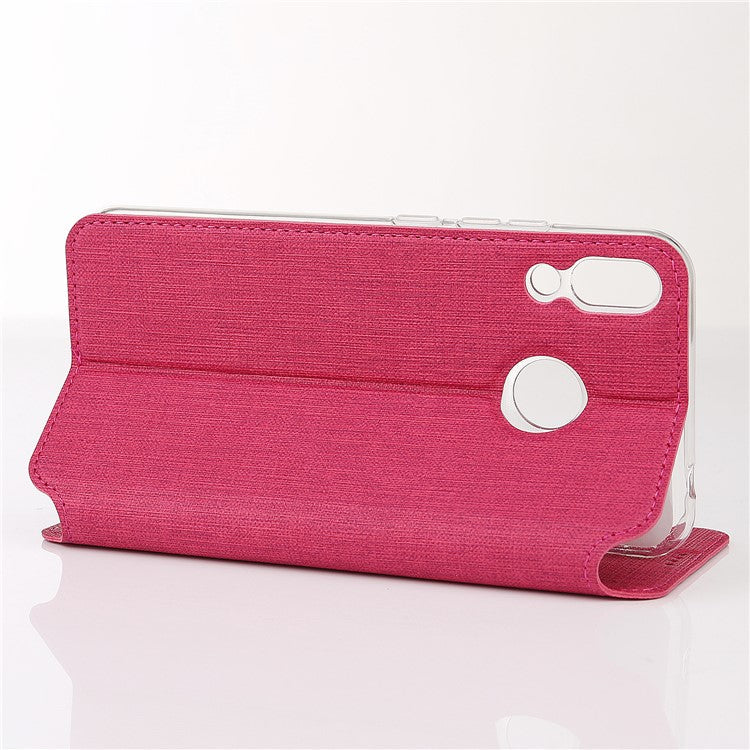 VILI DMX Cross Texture Card Holder Leather Stand Case for Asus Zenfone 5Z ZS620KL/5 ZE620KL - Rose