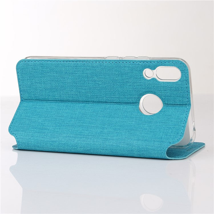VILI DMX Cross Texture Card Holder Leather Stand Casing for Asus Zenfone 5Z ZS620KL/5 ZE620KL - Blue