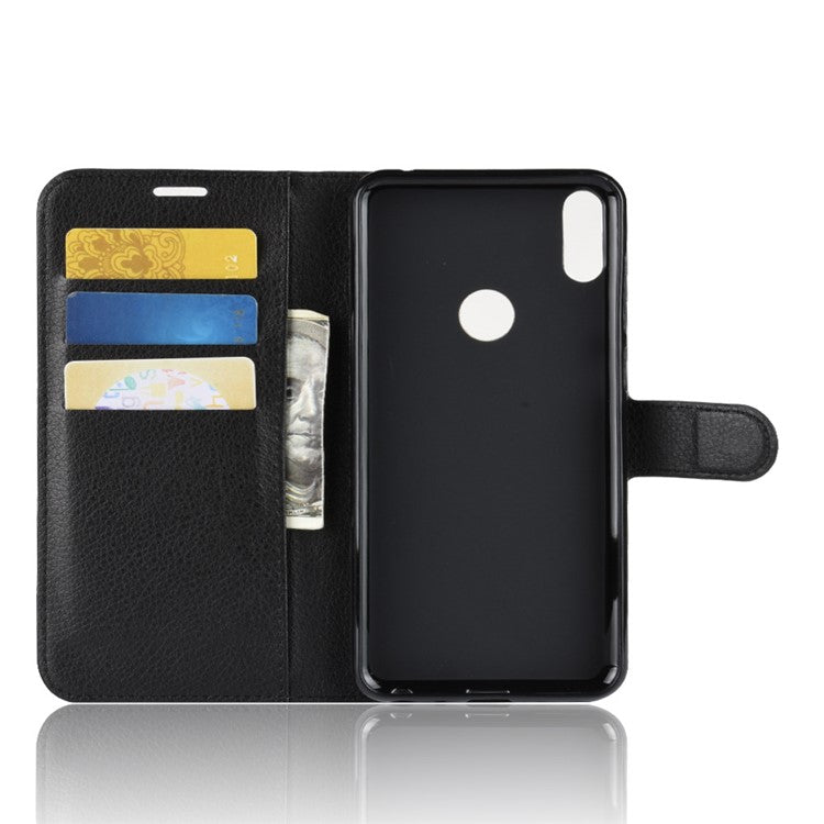 Litchi Skin Wallet Leather Stand Case for Asus Zenfone Max Pro (M1) ZB601KL - Black