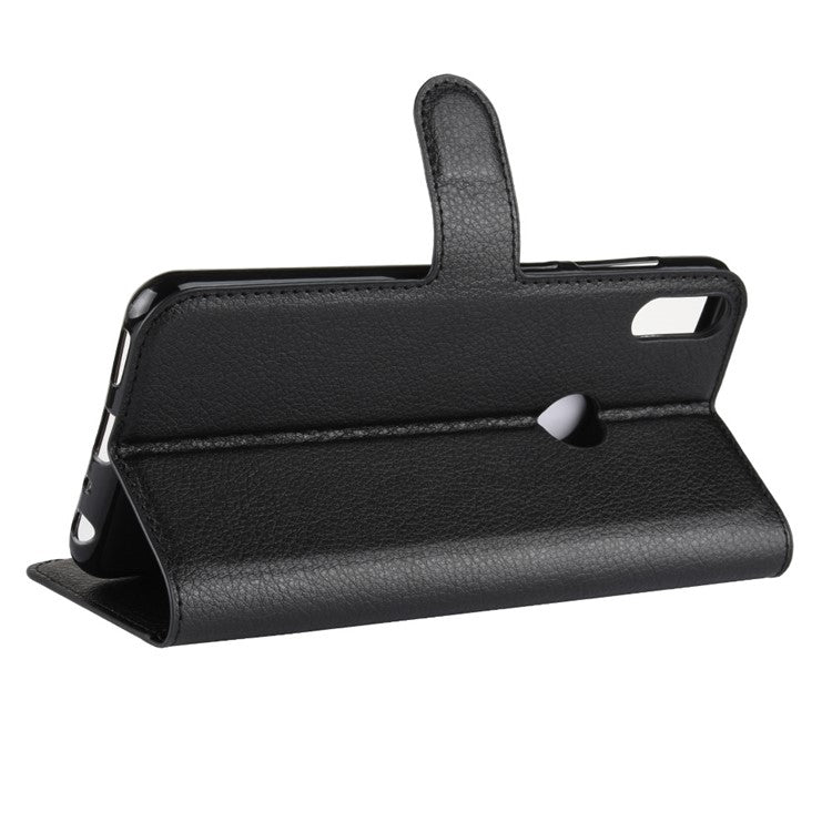 Litchi Skin Wallet Leather Stand Case for Asus Zenfone Max Pro (M1) ZB601KL - Black
