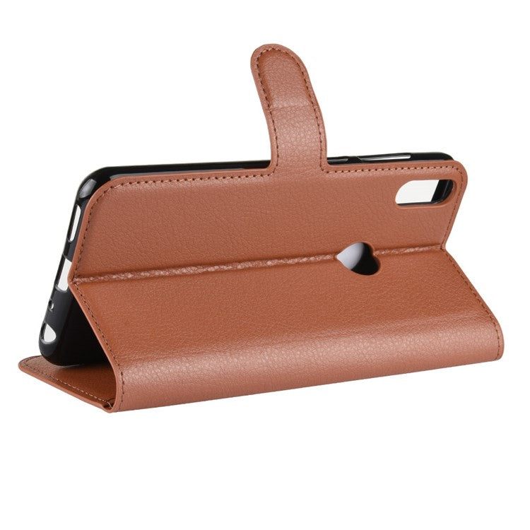 Litchi Skin Leather Stand Cover with Card Slots for Asus Zenfone Max Pro (M1) ZB601KL - Brown