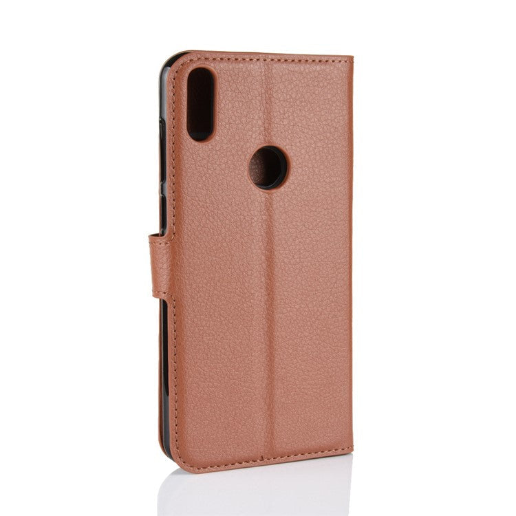 Litchi Skin Leather Stand Cover with Card Slots for Asus Zenfone Max Pro (M1) ZB601KL - Brown