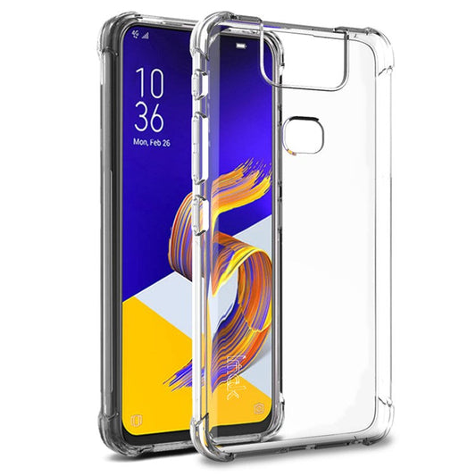 IMAK Silky Anti-drop Soft TPU Phone Cover + Screen Protector Film for Asus Zenfone 6 ZS630KL - Transparent