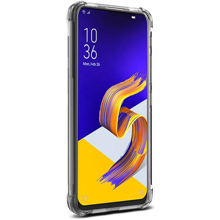 IMAK Silky Anti-drop Soft TPU Phone Cover + Screen Protector Film for Asus Zenfone 6 ZS630KL - Transparent