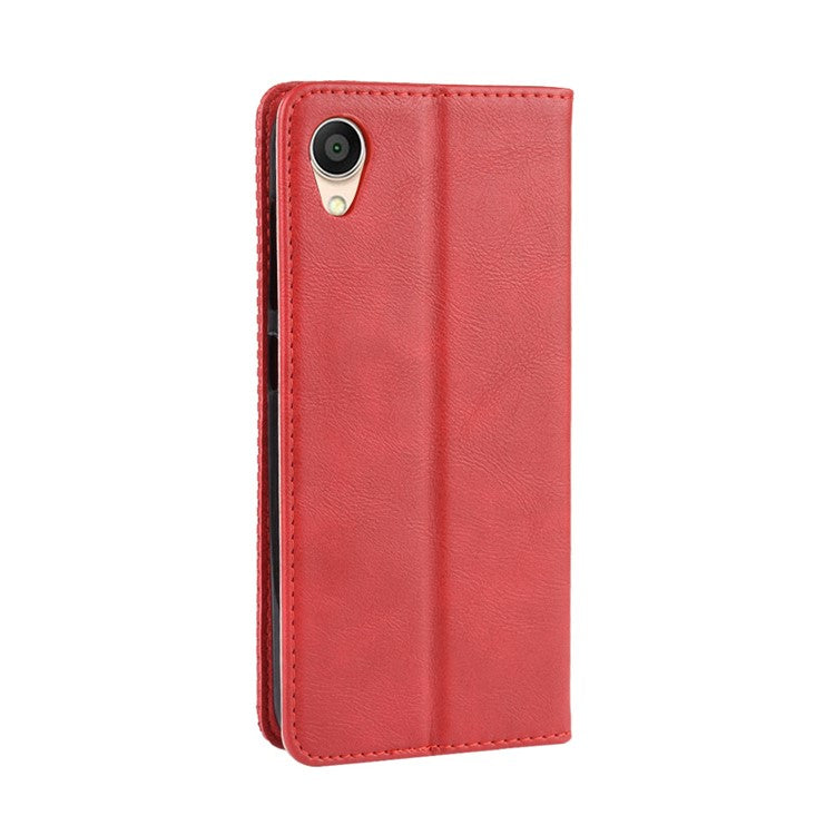 Vintage Style Leather Wallet Case for Asus ZenFone Live (L2) - Red