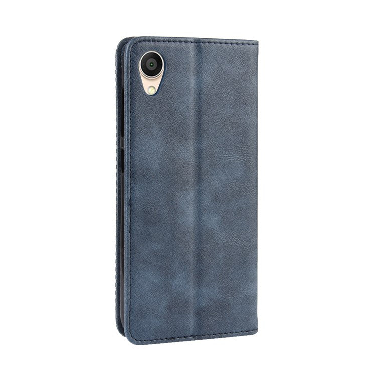 Vintage Style Leather Wallet Stand Case for Asus ZenFone Live (L1) ZA550KL - Blue