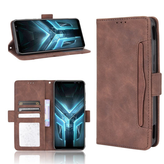 Wallet Stand Flip Leather Protective Case for Asus ROG Phone 3/ZS661KS/ROG Phone 3 Strix - Brown