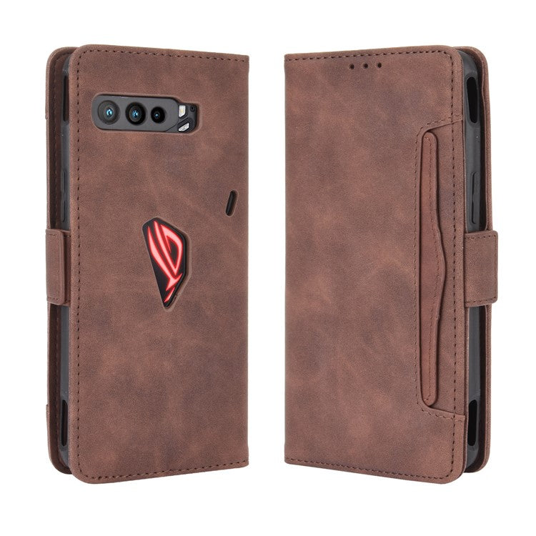 Wallet Stand Flip Leather Protective Case for Asus ROG Phone 3/ZS661KS/ROG Phone 3 Strix - Brown
