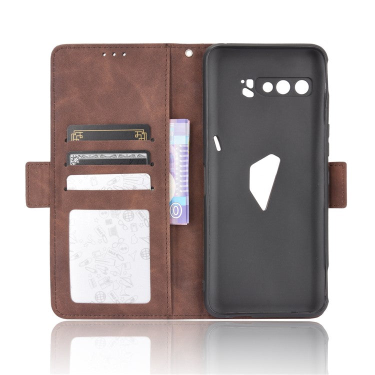 Wallet Stand Flip Leather Protective Case for Asus ROG Phone 3/ZS661KS/ROG Phone 3 Strix - Brown