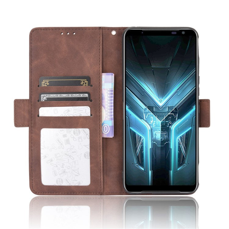 Wallet Stand Flip Leather Protective Case for Asus ROG Phone 3/ZS661KS/ROG Phone 3 Strix - Brown