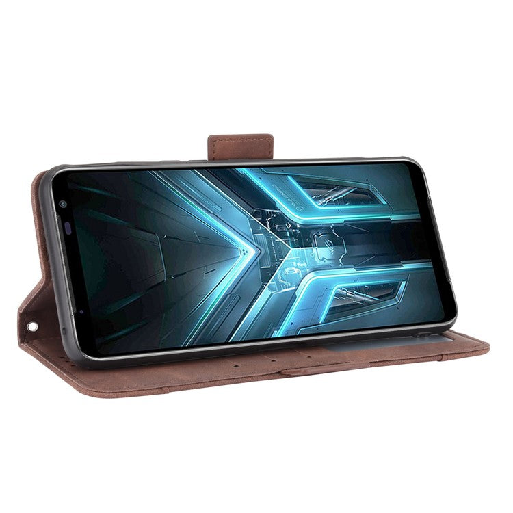 Wallet Stand Flip Leather Protective Case for Asus ROG Phone 3/ZS661KS/ROG Phone 3 Strix - Brown