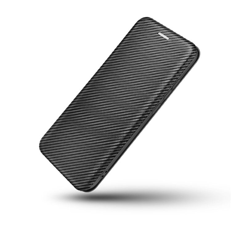 Auto-absorbed Carbon Fiber Texture Stand Leather Case with Card Slot for Asus Zenfone 7 ZS670KS/7 Pro ZS671KS - Black