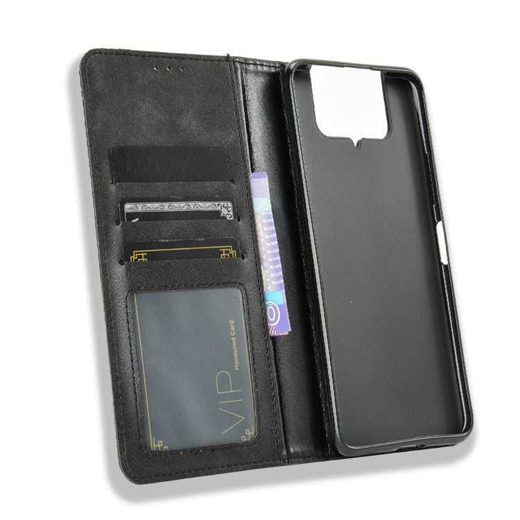 Auto-absorbed Retro PU Leather Cover for Asus Zenfone 7 Pro ZS671KS/Zenfone 7 ZS670KS - Black
