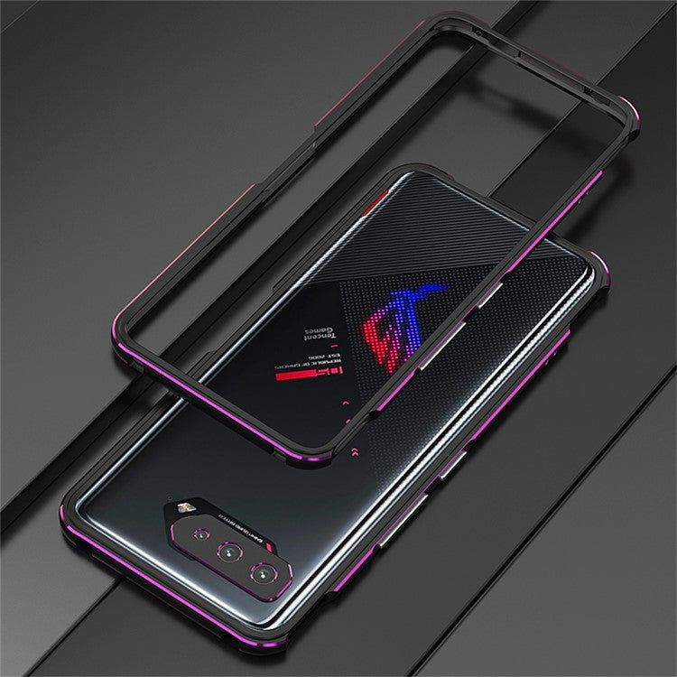 Metal Frame Protective Phone Cover for Asus ROG Phone 5 - Black/Purple
