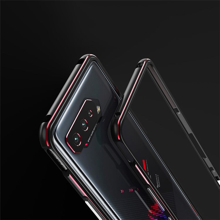 Metal Frame Protective Phone Cover for Asus ROG Phone 5 - Black/Purple