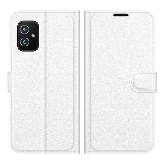 Wallet Design Litchi Skin Leather Case for Asus Zenfone 8 ZS590KS Mobile Phone Stand Cover - White