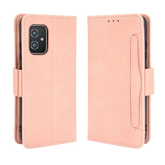 Multiple Card Slots Wallet Stand Leather Protection Phone Case Shell for Asus Zenfone 8 ZS590KS - Pink