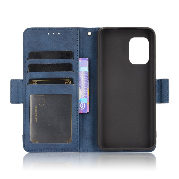 Multiple Card Slots Wallet Stand Leather Protection Phone Case Shell for Asus Zenfone 8 ZS590KS - Blue