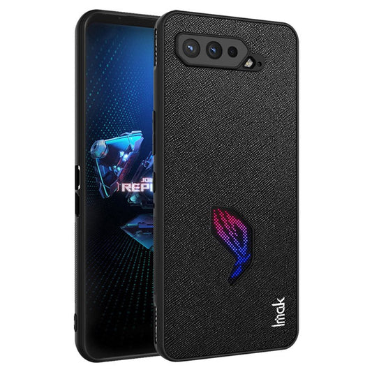 IMAK LX-5 Series PU Leather + PC + TPU Phone Cover Case with Screen Film for Asus ROG Phone 5 - Cross Texture