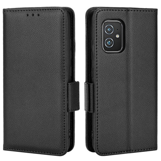 For Asus Zenfone 8 ZS590KS / Zenfone 8Z Litchi Texture Leather Phone Case PU Leather Protective Cover Stand Wallet - Black