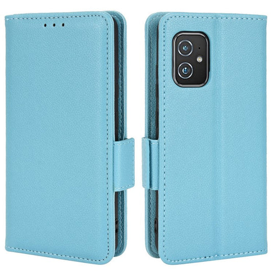 For Asus Zenfone 8 ZS590KS / Zenfone 8Z Litchi Texture Leather Phone Case PU Leather Protective Cover Stand Wallet - Baby Blue