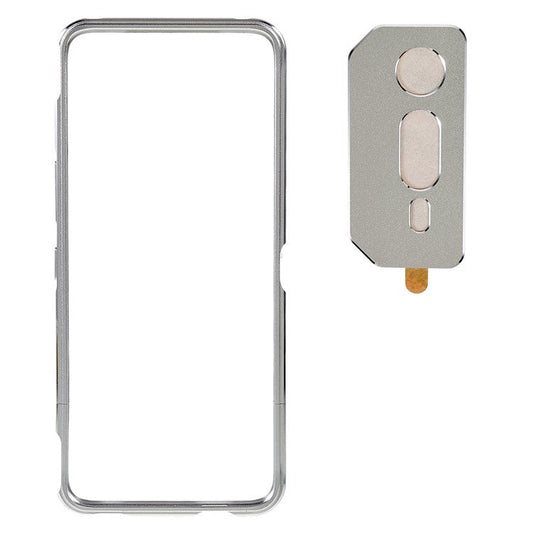 For Asus ROG Phone 6 5G / Phone 6 Pro 5G Shockproof Metal Bumper Frame Anti-wear Raised Edge Protection with Camera Lens Cover - Silver