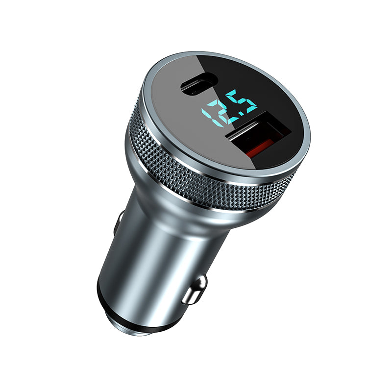 KUULAA 36W QC 3.0+PD 18W Car Phone Charger Cigarette Lighter USB Fast Charging Charger Adapter with Voltage Display