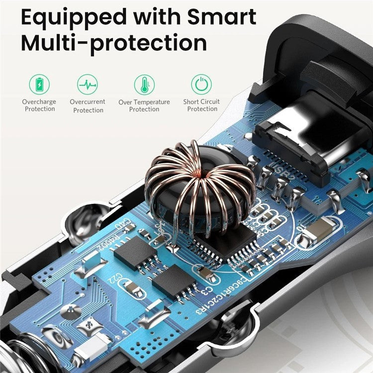 UGREEN 30780 18W USB+Type-C PD Mobile Phone Fast Charging Car Charger Power Adapter