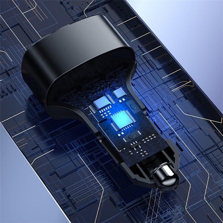 YESIDO Y47 3 Ports 49W Fast Charging Car Charger Type-C Phone Power Adapter