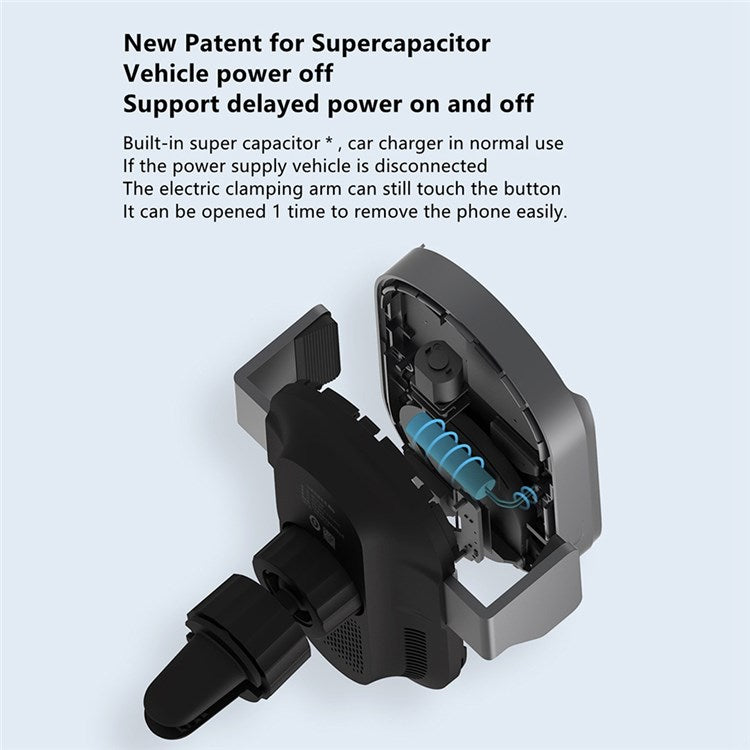 XIAOMI PRO Wireless Car Charger 50W Fast Charging Cell Phone Clip Phone Mount Dual-port Charger with Type-C Cable