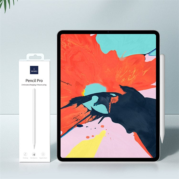 WIWU Pencil Pro for iPad Tablet Capacitive Stylus with 4-LED Battery Indicator Support Palm Rejection/Tilt Pencil