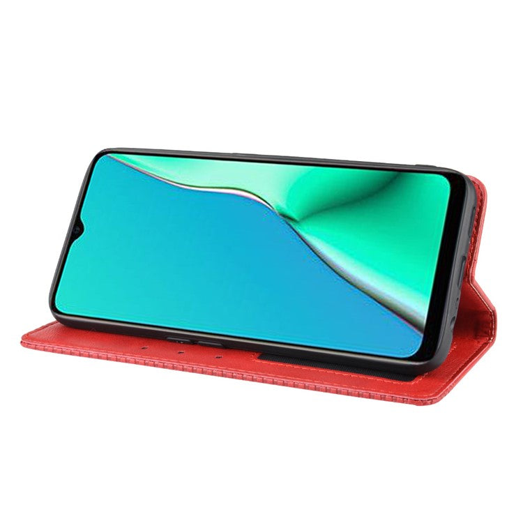 Retro Style PU Leather Stand Wallet Case for OPPO A9 2020/A5 2020/A11/A11X - Red