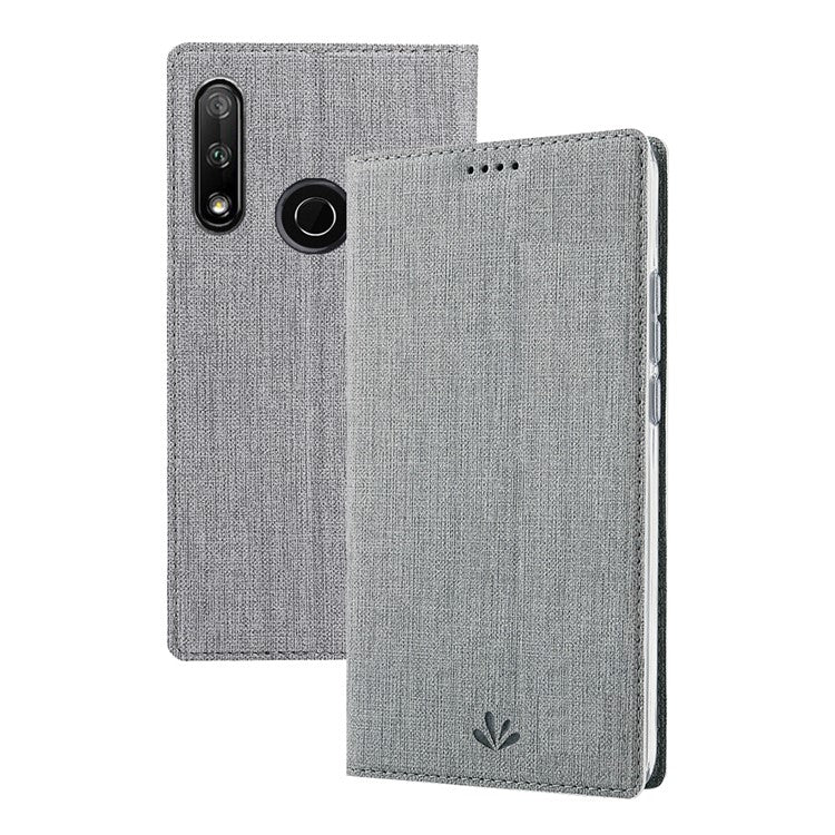 VILI DMX Cross Texture Stand Leather Case with Card Slot for Huawei Honor 9X (Global Version)/9X Premium - Grey