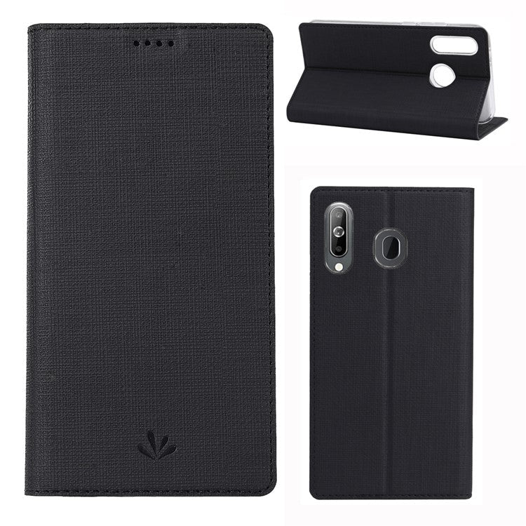 VILI DMX Cross Texture Stand Leather Case with Card Slot for Huawei Honor 9X (Global Version)/9X Premium - Black