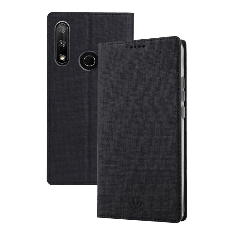 VILI DMX Cross Texture Stand Leather Case with Card Slot for Huawei Honor 9X (Global Version)/9X Premium - Black