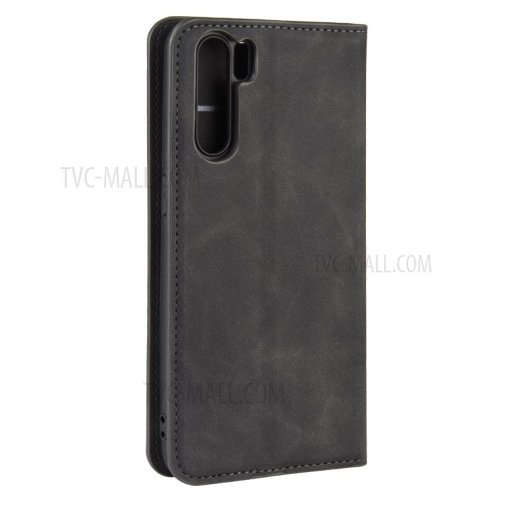 Silky Touch Auto-absorbed Flip Leather Wallet Protector Cover for OPPO A91 / F15 - Black