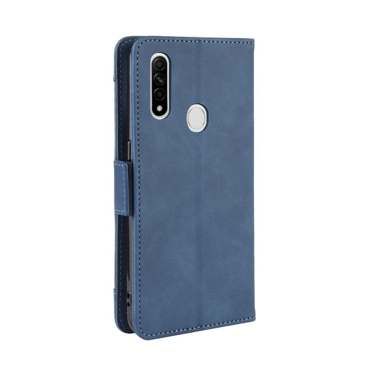 Wallet Stand Flip Leather Phone Shell for Oppo A8/A31 (2020) - Blue