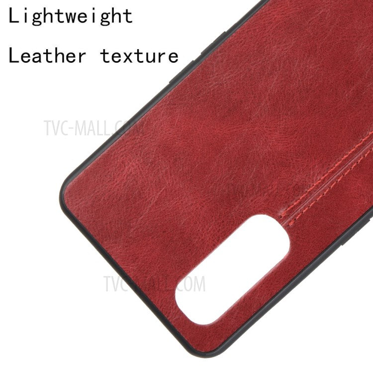 PU Leather Coated PC + TPU Hybrid Phone Case for Oppo Find X2 - Red