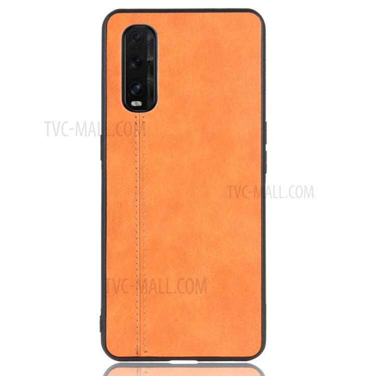PU Leather Coated PC + TPU Hybrid Phone Case for Oppo Find X2 - Yellow