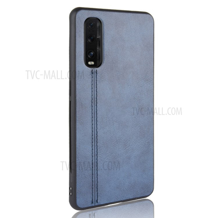 PU Leather Coated PC + TPU Hybrid Phone Case for Oppo Find X2 - Blue