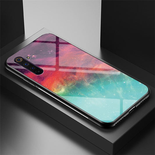 Starry Sky Pattern Tempered Glass + PC + TPU Combo Shell for Realme 6 Pro - Color Sky