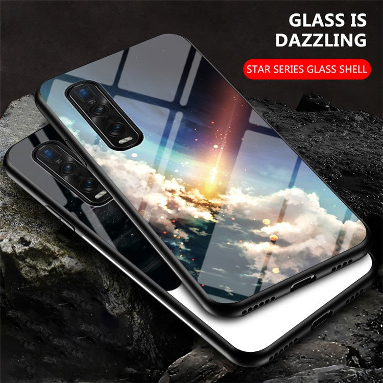 Starry Sky Tempered Glass + PC + TPU Protection Case for Oppo Find X2 Pro - Bright Sky
