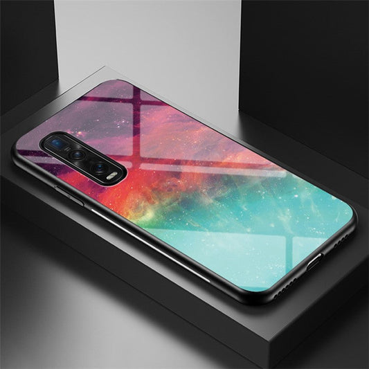 Starry Sky Tempered Glass + PC + TPU Protection Case for Oppo Find X2 Pro - Color Sky