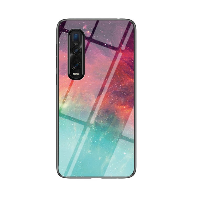 Starry Sky Tempered Glass + PC + TPU Protection Case for Oppo Find X2 Pro - Color Sky