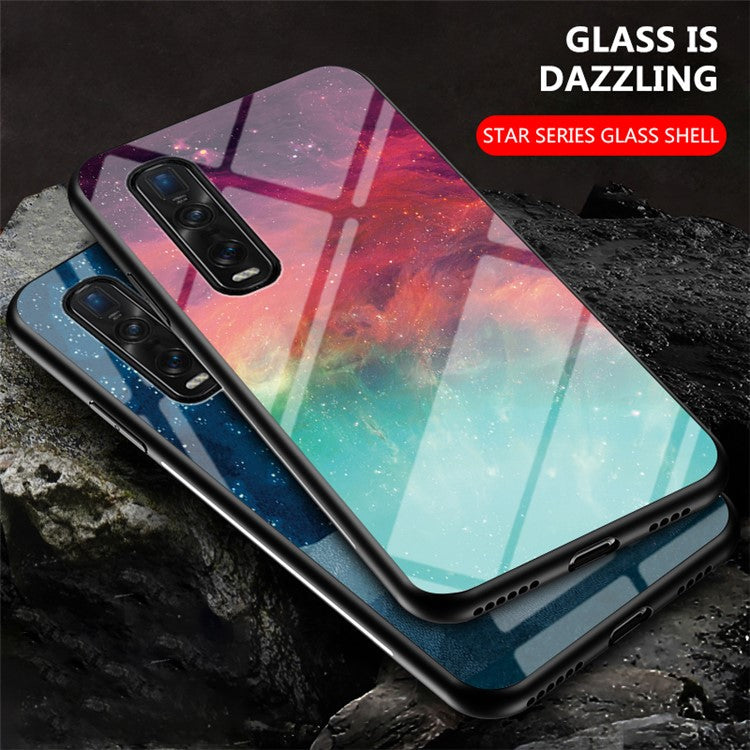 Starry Sky Tempered Glass + PC + TPU Protection Case for Oppo Find X2 Pro - Color Sky