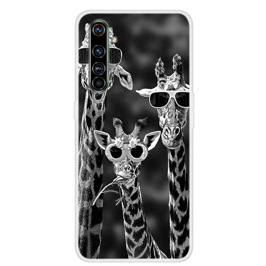Pattern Printing Soft TPU Phone Case for Realme 6 - Giraffe