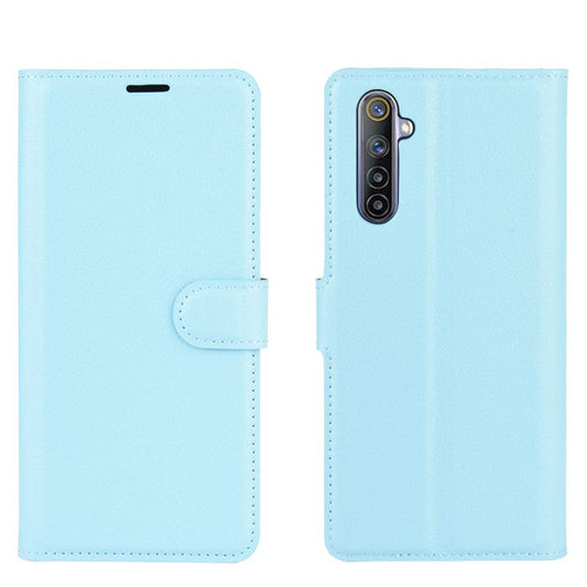Litchi Surface with Wallet Leather Case for Realme 6 - Blue