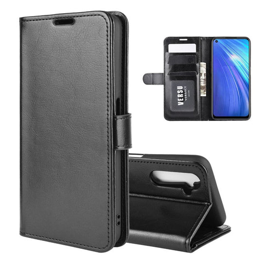 Crazy Horse with Wallet Cool Leather Stand Case for Realme 6 - Black