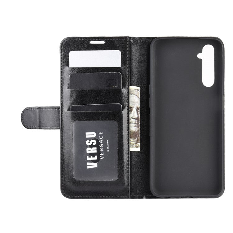 Crazy Horse with Wallet Cool Leather Stand Case for Realme 6 - Black